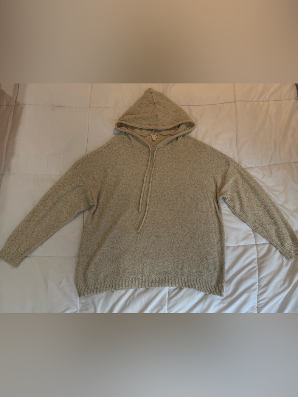 POL Neutral Beige Knit Hooded Sweater Hoodie